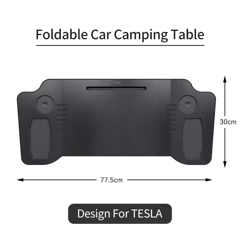 Kannettava pöytä Tesla Model 3 / Y / S - ohjauspyöräpöytä kannettavalle tietokoneelle, taitettava etupöytä työskentelyyn ja syömiseen (77,5 × 30 cm)