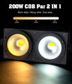 4 Stück 200W COB Par Scheinwerfer 2x100W Blinder Beleuchtung 2-Augen LED 2IN1 COB Kalt-/Warmweiß Party Bar DMX Bühnenbeleuchtung