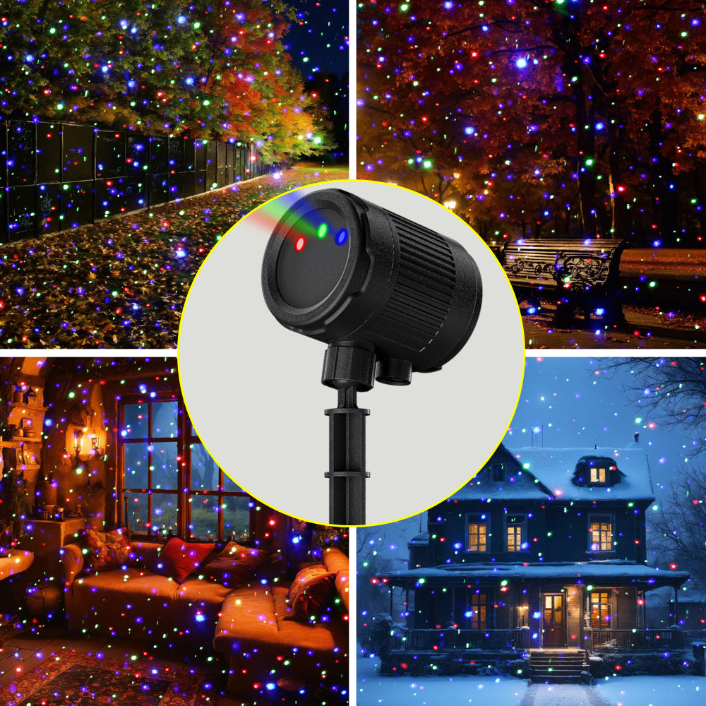 RGB-Laser-Ambientebeleuchtung für Garten & Rasen, Rot-Grün-Blaue Partybeleuchtung für Weihnachten & Halloween