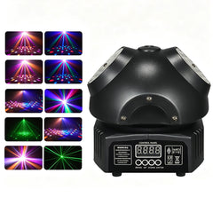 36W Mini-Discolichter, RGBW LED-Partybeleuchtung, Doppel-Moving-Head-Strahler, DMX512 DJ-Ausrüstung Stroboskop-Bühneneffekt für Nachtclub, Bar und Show
