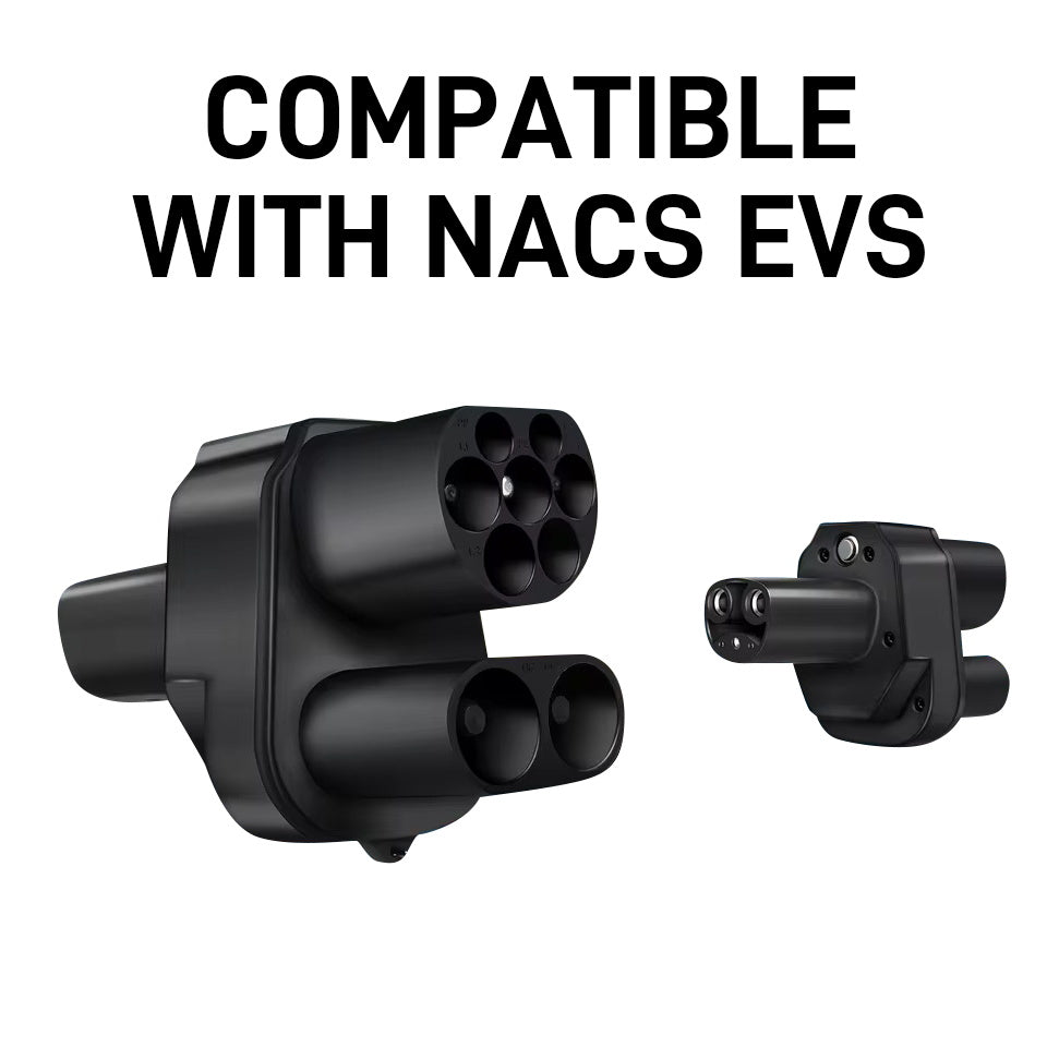 תאם מטען EV NOEIFEVO CCS2 ו-Type 2 ל-Tesla NACS, AC 32A DC 400A, תואם ל-Tesla Model 3/X/Y, מיוצר בארה"ב, מתאם משולב CCS2, תומך במטעני CCS2 ו-Type 2