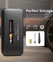 Pompa ad aria elettrica, pompa ad aria a batteria da 150 PSI, pressione dei pneumatici preimpostata per auto/moto/bicicletta/pallone, gonfiaggio con un solo pulsante e arresto automatico, pompa per bicicletta con luce LED e power bank