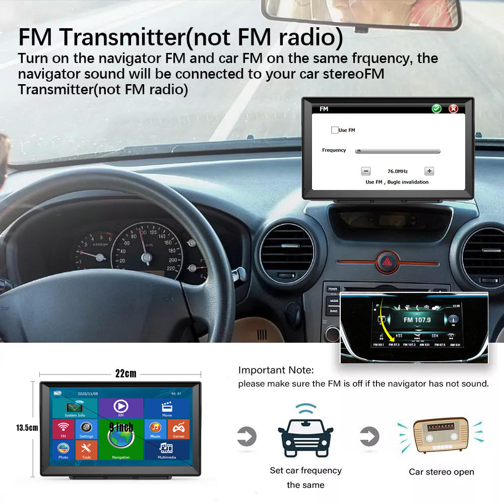 NOEIFEVO XT90 GPS-navigointi, 9 tuuman kosketusnäyttö Euroopan kartoilla, 8GB ROM + 256MB RAM, monikielinen tuki, FM-lähetys, autoihin/pakettiautoihin/kuorma-autoihin