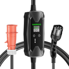 22KW 32A 3 Phase Mobile EV Wallbox, Typ 2 Schnellladegerät für Elektrofahrzeuge, 5Meter Kabel, CEE 32A Stecker