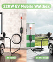 22KW 32A 3 פאזה ניידת EV Wallbox, סוג 2 מטען מהיר לרכבים חשמליים, כבל 5 מטר, CEE 32A תקע