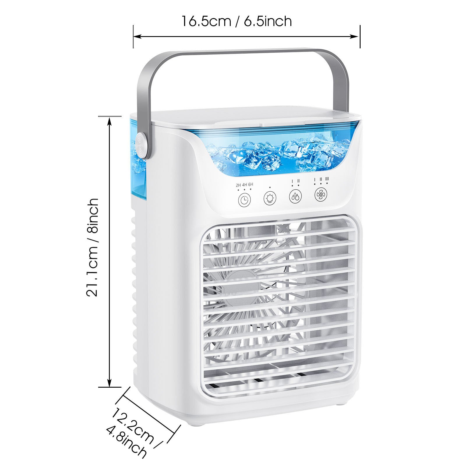 Mobil luftkonditionering, 700 ml mini luftkonditionering, bärbar mobil luftkonditionering 4 i 1 med USB, med timer på 2/4/6 timmar, 3 hastigheter och 2 dimlägen, 7 färger, mini luftkylare för hemmet, kontoret