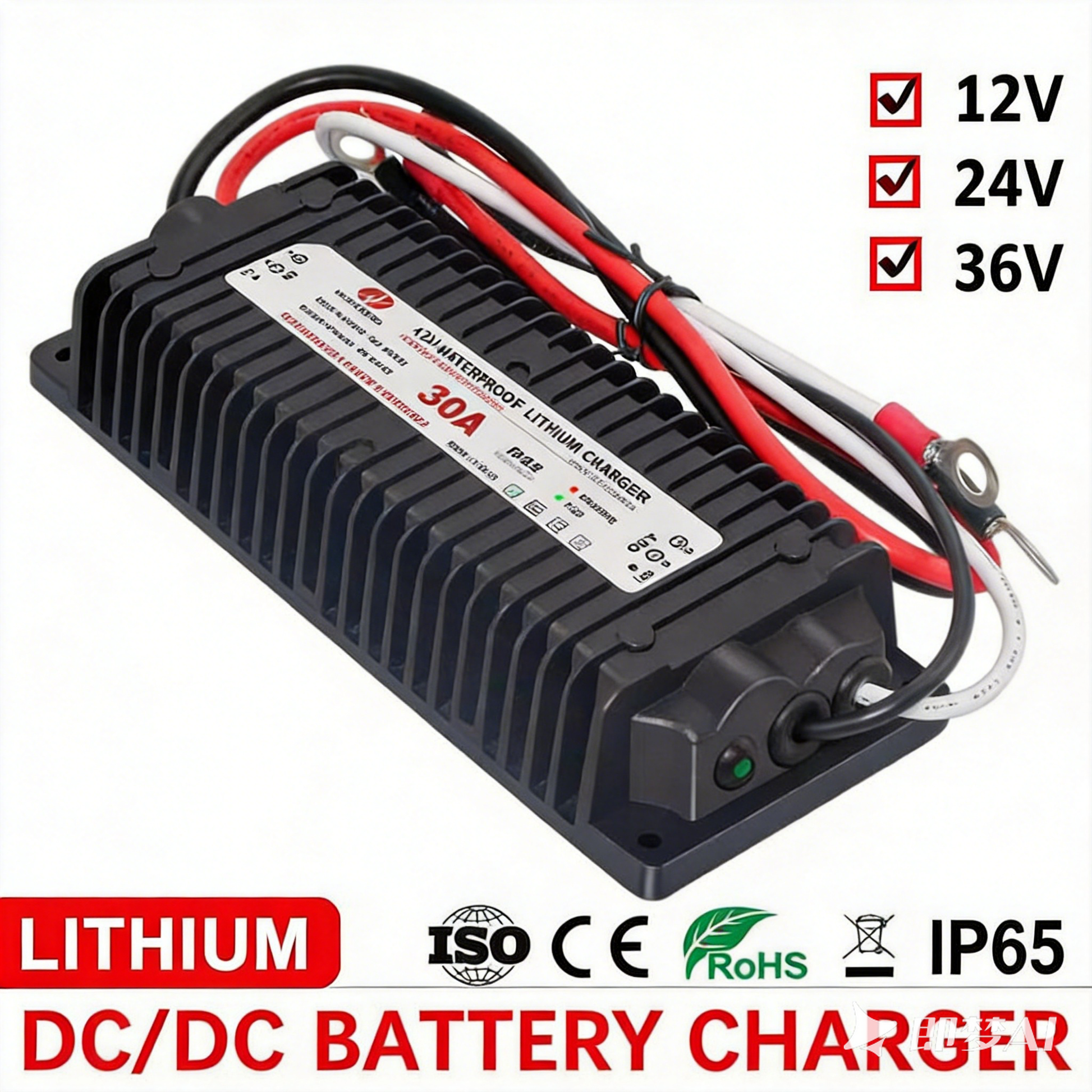 NOEIFEVO vedenpitävä DC 10-36V → 14,6V 29,2V 43,8V LiFePO4-litiumakun laturi matkailuautoihin, veneisiin, autoihin ja kaksakun energian varastointijärjestelmiin