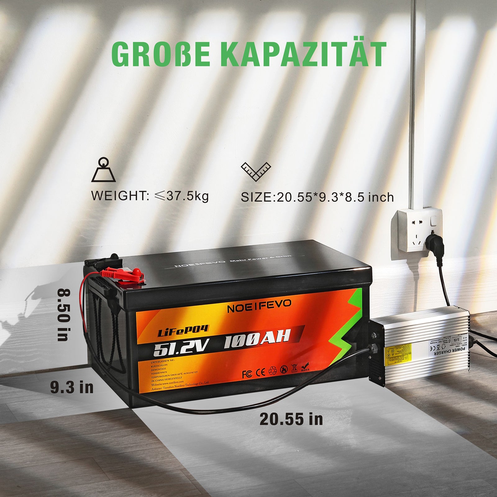 NOEIFEVO D48100 51.2V 100AH lithium-ijzerfosfaatbatterij LiFePO4-batterij met 100A BMS